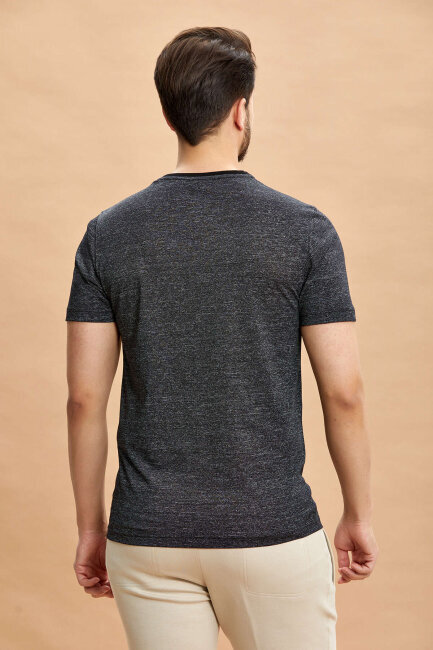 Black 100% Cotton V-Neck T-shirt - 9