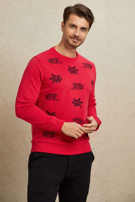 Fuşya %100 Pamuk Sweatshirt - 2