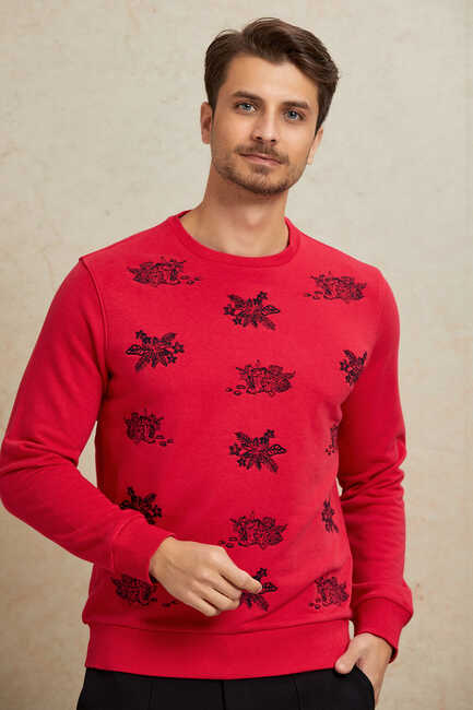 Fuşya %100 Pamuk Sweatshirt 