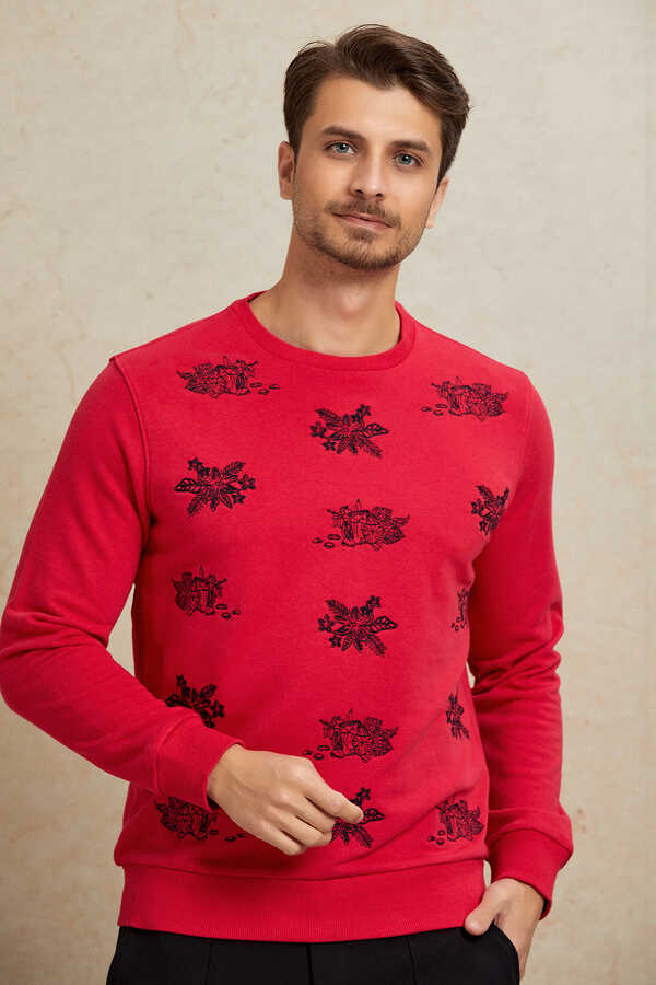 Fuşya %100 Pamuk Sweatshirt