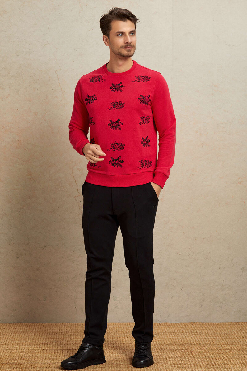 Fuşya %100 Pamuk Sweatshirt - 3