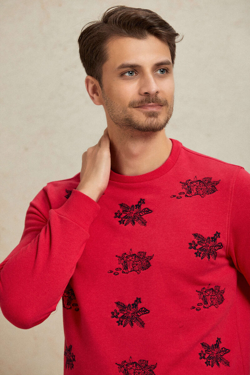 Fuşya %100 Pamuk Sweatshirt - 4
