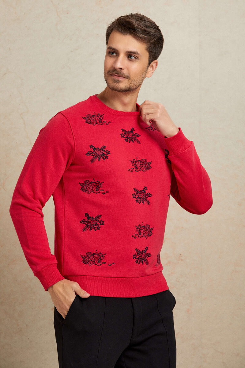 Fuşya %100 Pamuk Sweatshirt - 5