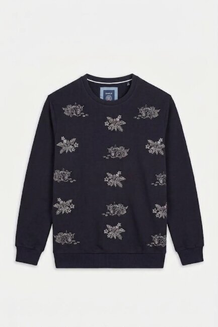 Lacivert %100 Pamuk Sweatshirt - 1