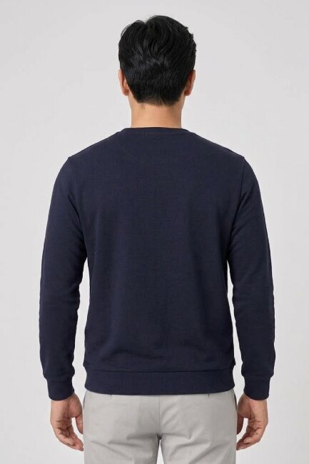 Lacivert %100 Pamuk Sweatshirt - 3