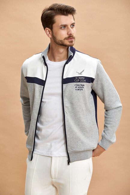 Gray Melange 100% Cotton Sweatshirt - 3