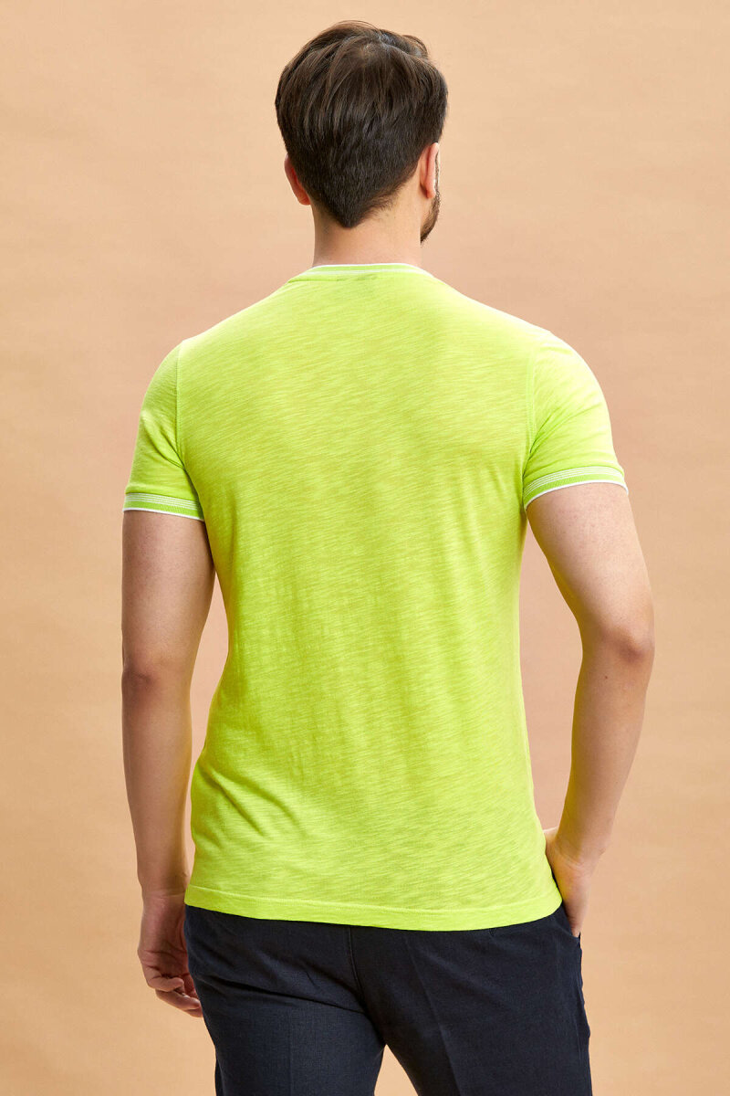 Neon Yeşili Modal Tişört - 7
