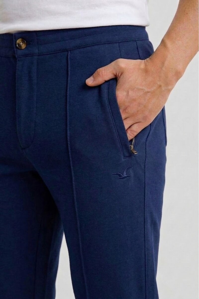 Navy Blue Cotton Sweatshirt Pants - 3
