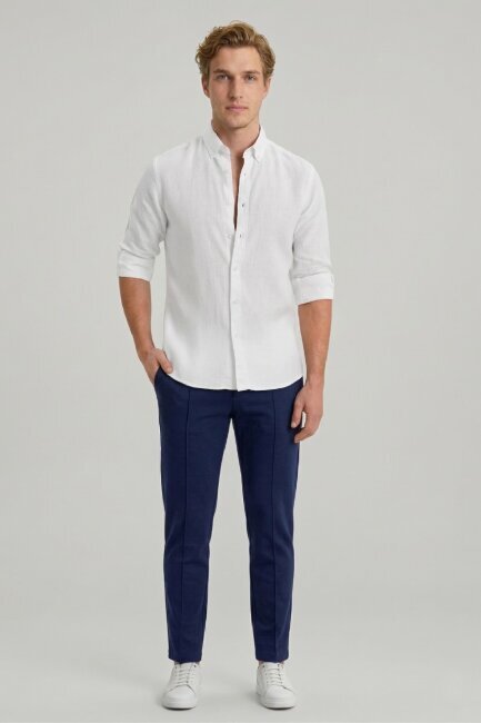 Navy Blue Cotton Sweatshirt Pants - 2