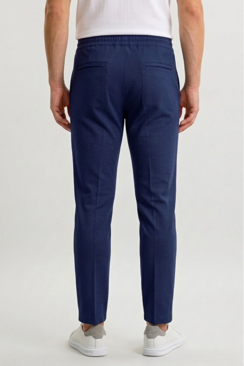 Navy Blue Cotton Sweatshirt Pants - 5