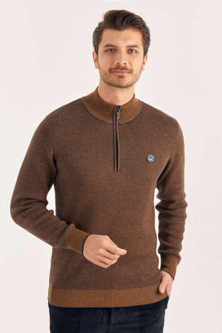 Yellow 100% Cotton Short Zip Sweater - 2