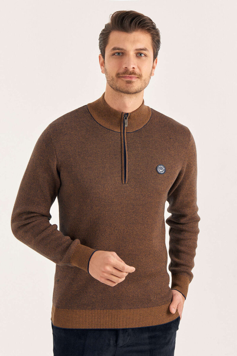 Yellow 100% Cotton Short Zip Sweater (1)