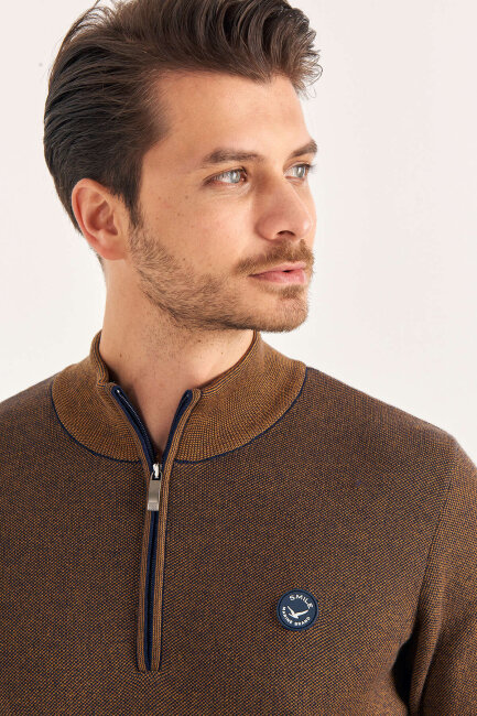 Yellow 100% Cotton Short Zip Sweater - 3