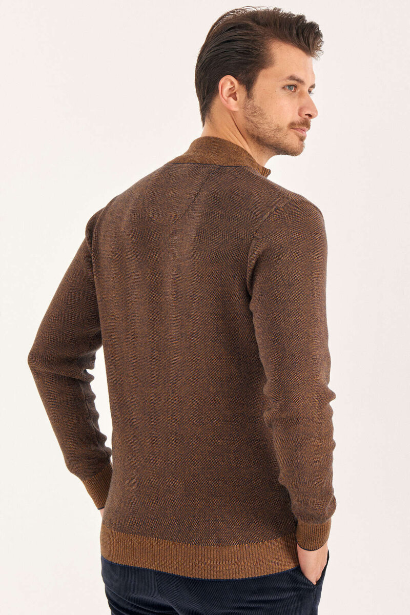 Yellow 100% Cotton Short Zip Sweater - 5