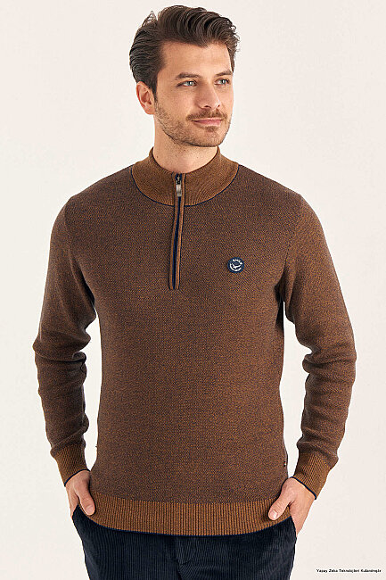 Yellow 100% Cotton Short Zip Sweater