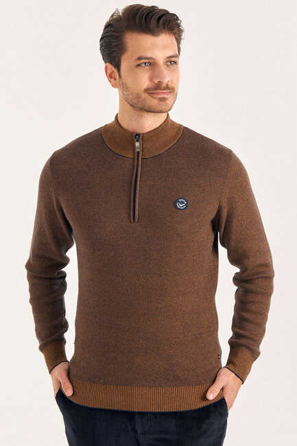 Yellow 100% Cotton Short Zip Sweater 