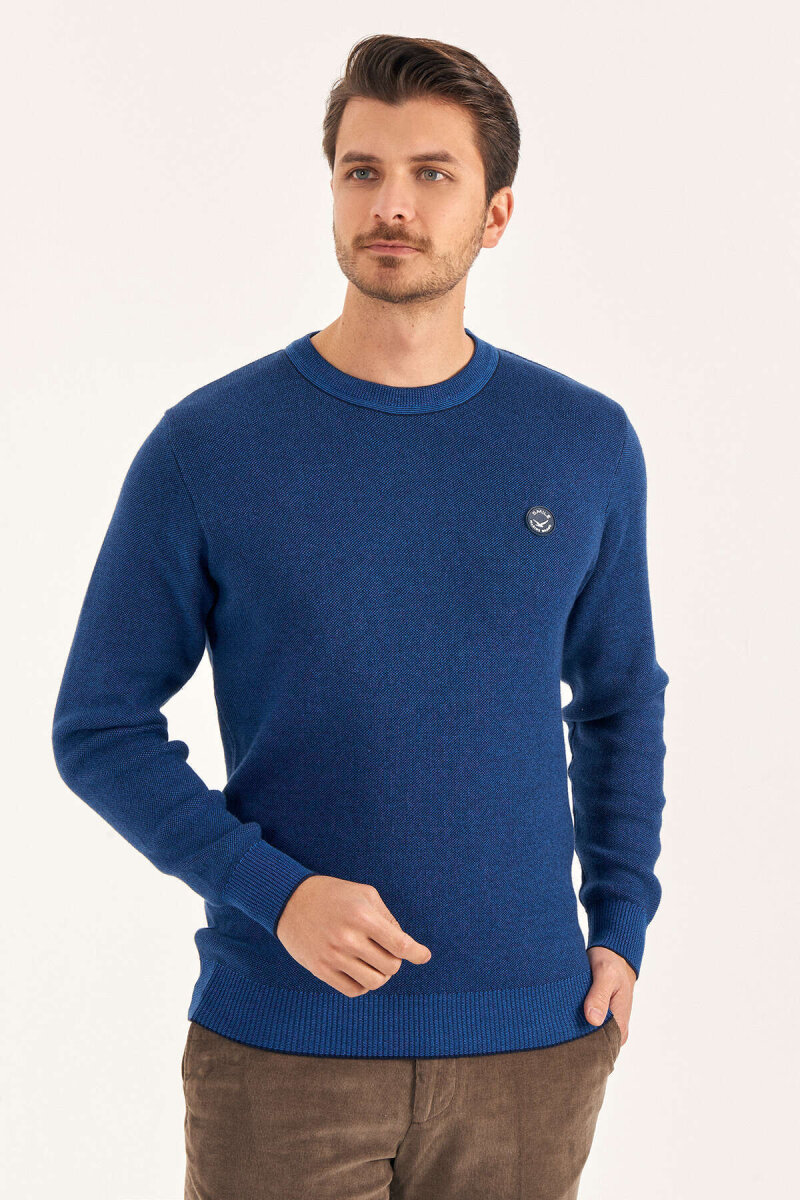 Saks %100 Pamuk Bisiklet Yaka Kazak - 3