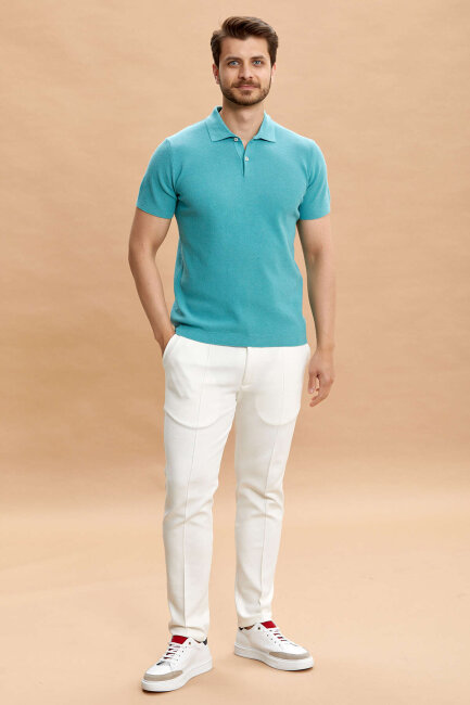 Dark Mint 100% Cotton Polo Shirt - 3