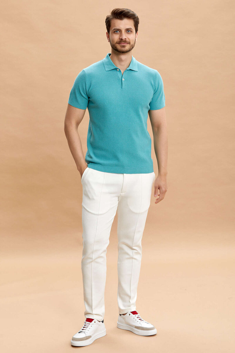 Dark Mint 100% Cotton Polo Shirt - 3