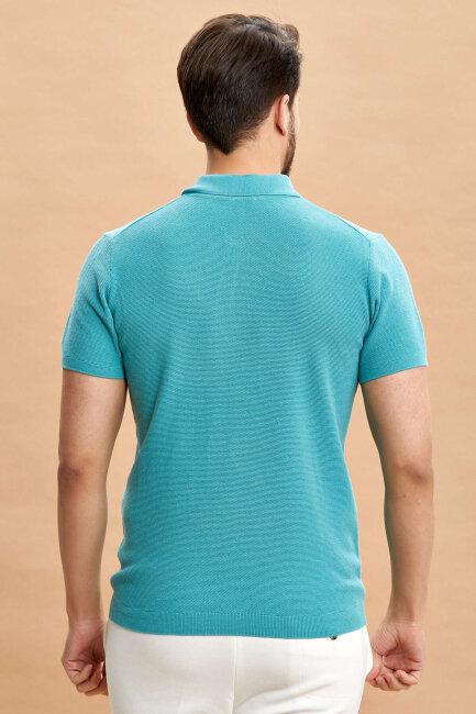 Dark Mint 100% Cotton Polo Shirt - 7
