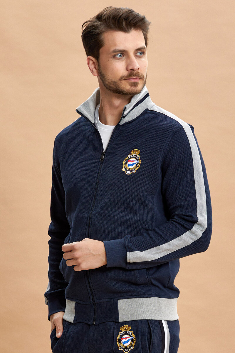 Lacivert %100 Pamuk Sweatshirt (1)