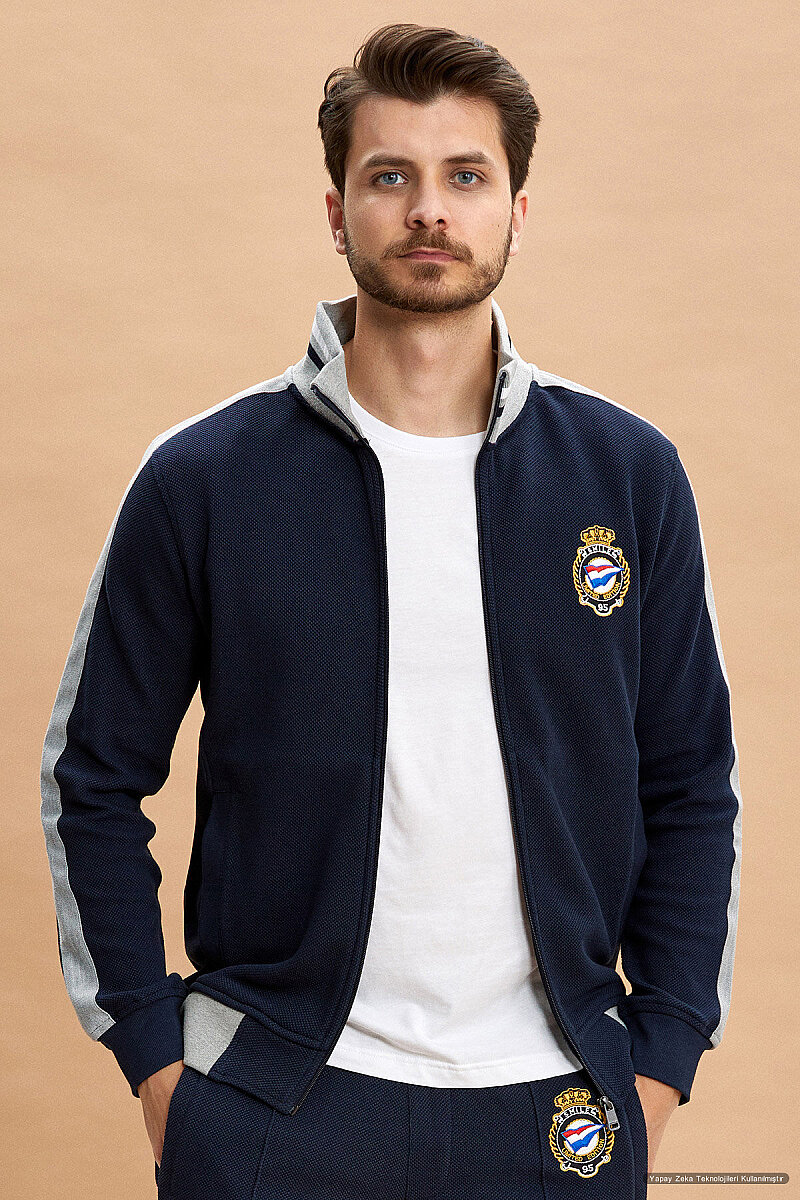 Lacivert %100 Pamuk Sweatshirt