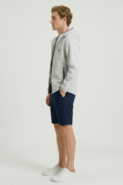 Grey Stretch Hooded Summer Jacket - 2