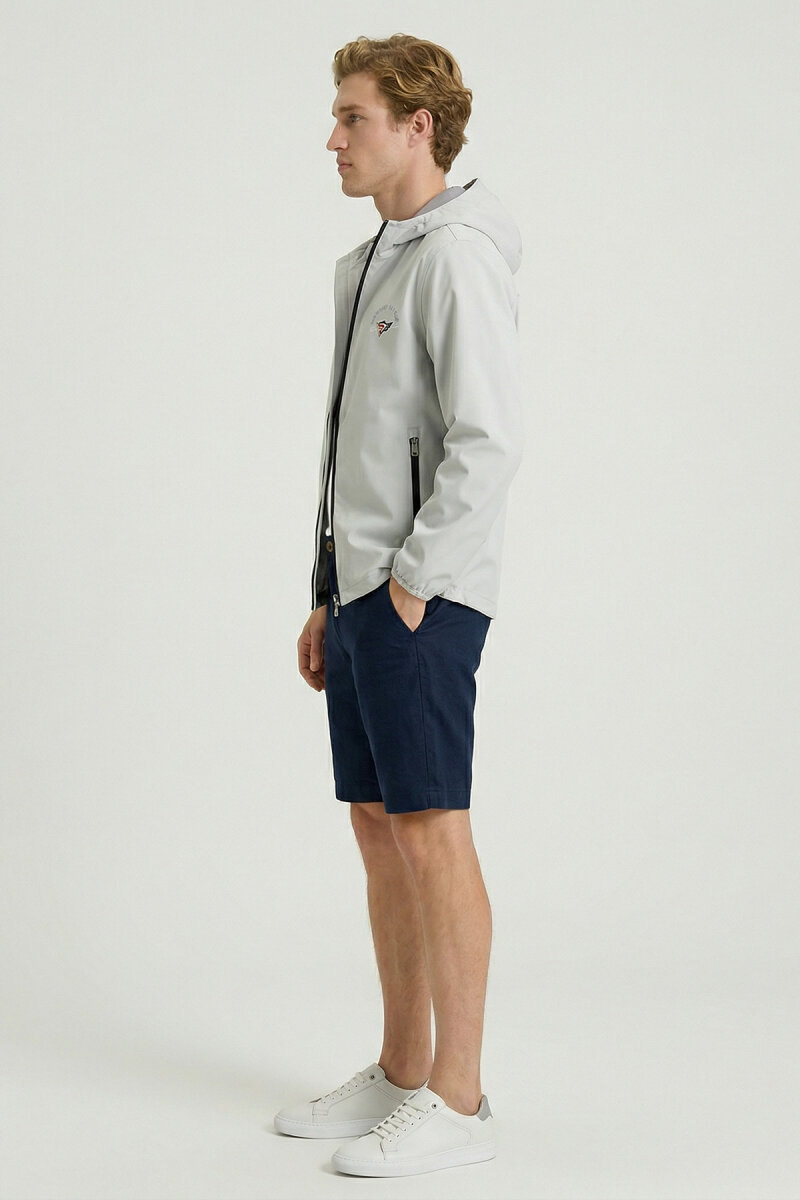 Grey Stretch Hooded Summer Jacket (1)