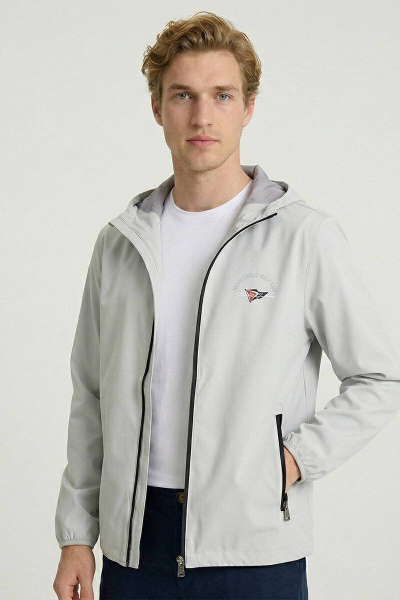 Grey Stretch Hooded Summer Jacket - 3