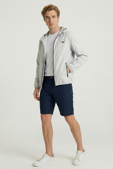 Grey Stretch Hooded Summer Jacket - 5