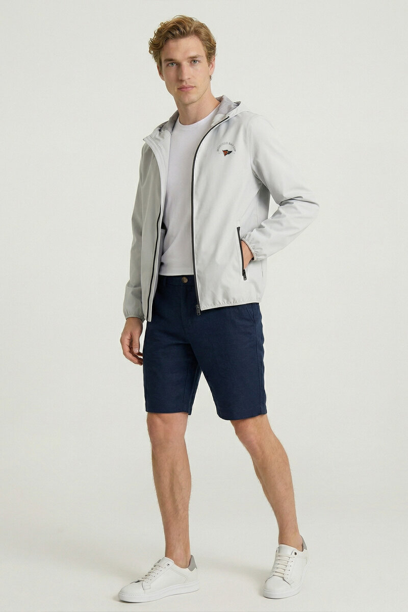 Grey Stretch Hooded Summer Jacket - 5