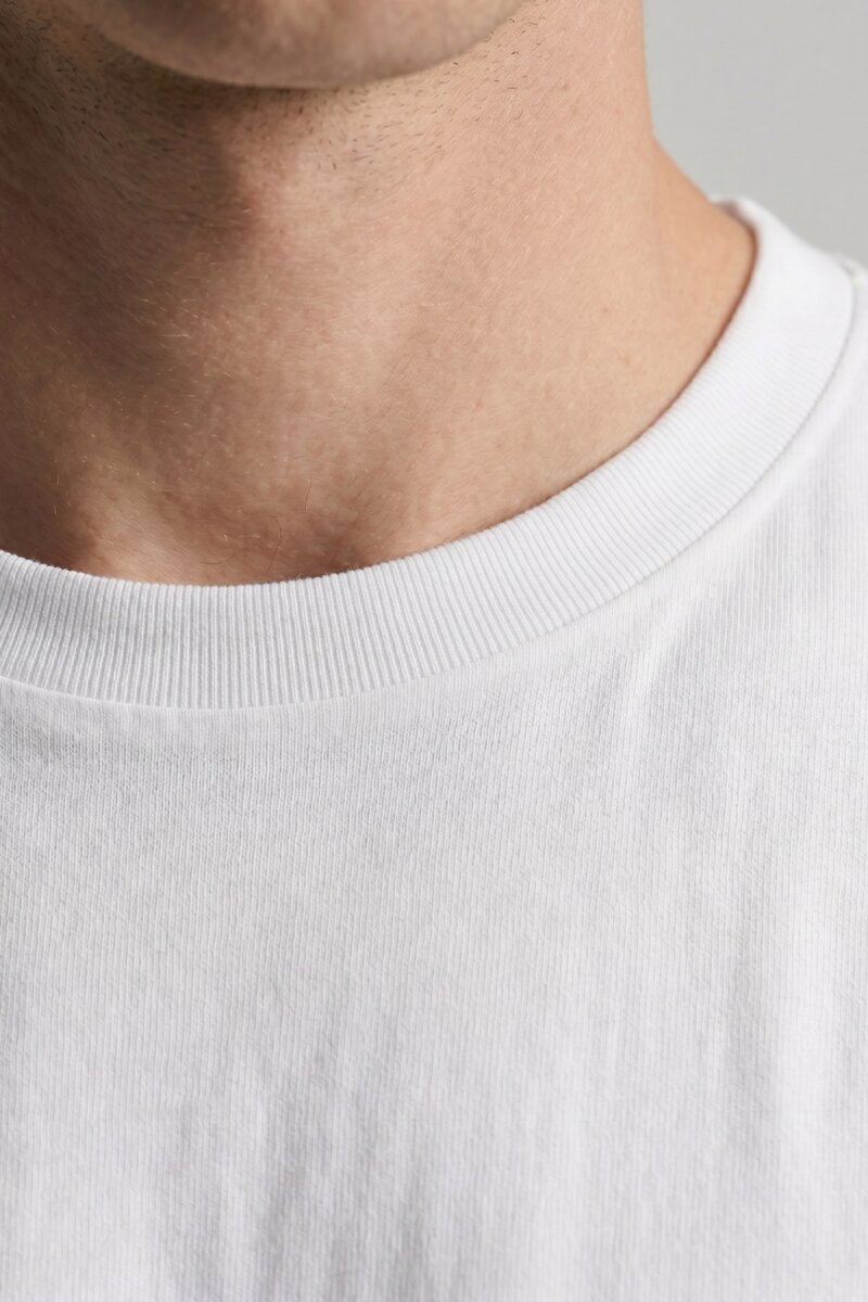 Beyaz %100 Pamuk Basic Tişört - 3