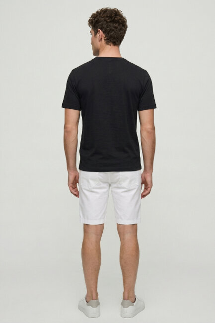 Siyah %100 Pamuk Basic Tişört - 5