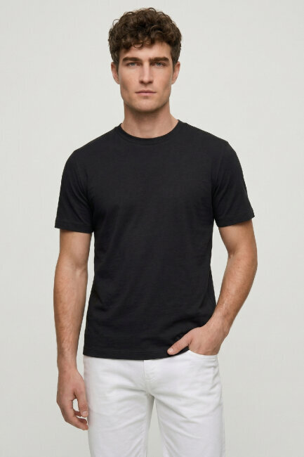 Siyah %100 Pamuk Basic Tişört
