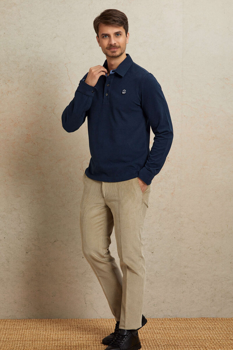 Navy Blue 100% Cotton Sweatshirt - 3