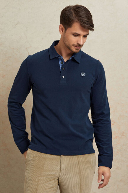 Navy Blue 100% Cotton Sweatshirt - 4