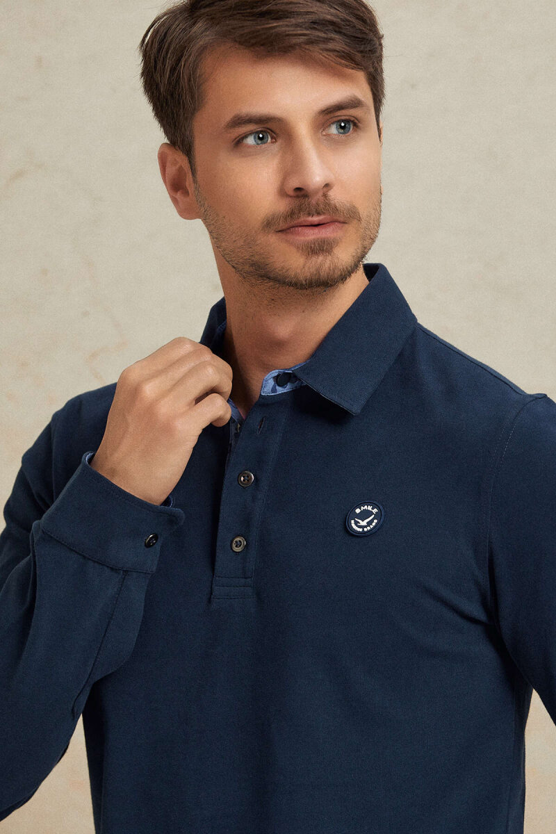 Navy Blue 100% Cotton Sweatshirt - 5