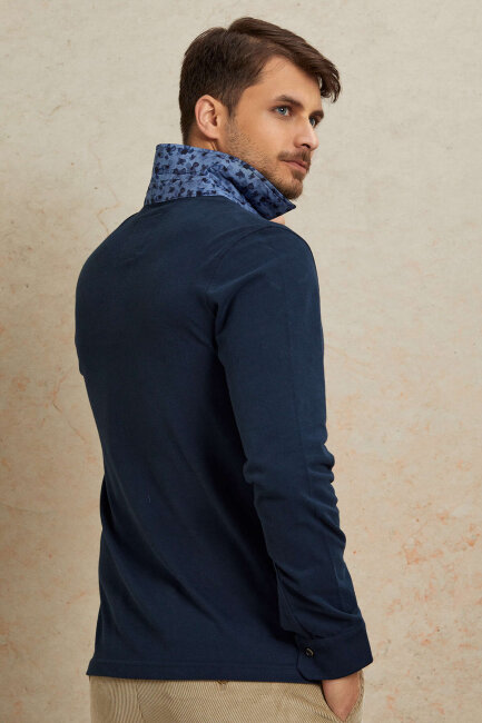 Navy Blue 100% Cotton Sweatshirt - 6