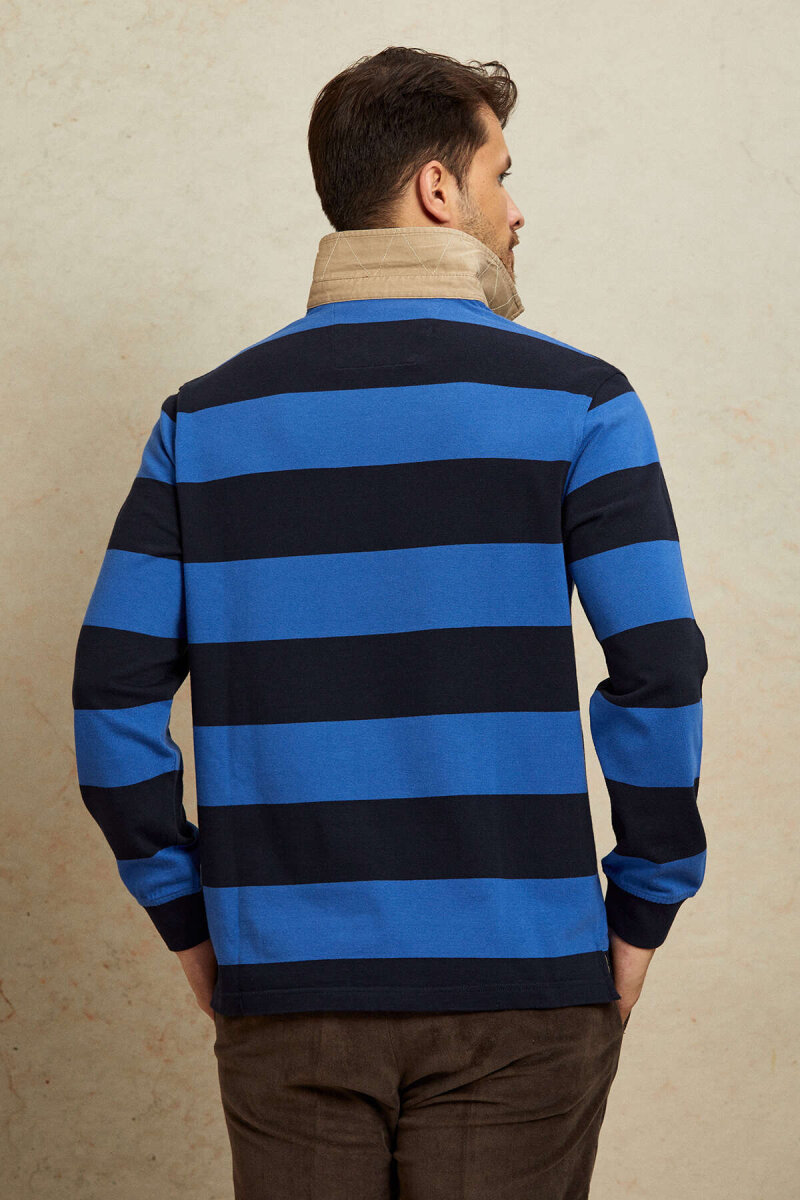 Lacivert - Royale %100 Pamuk Kadife Yaka Sweatshirt - 7