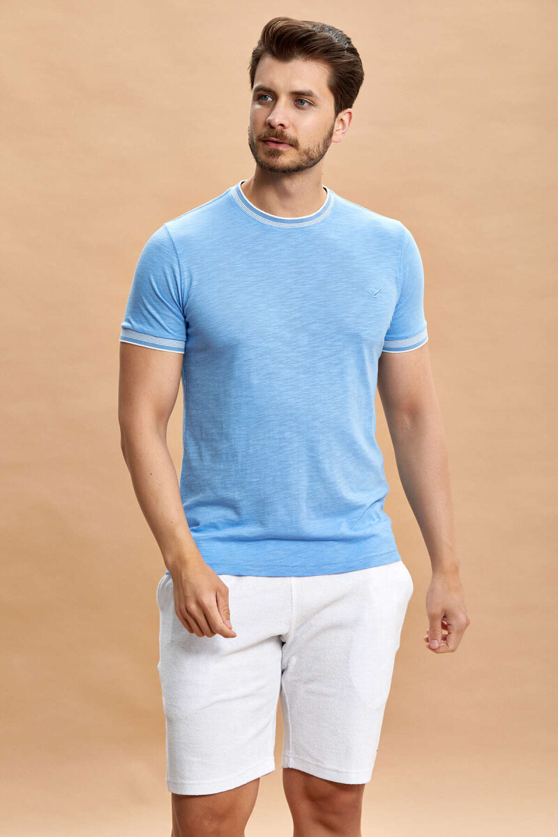 Blue Cotton Modal T-shirt