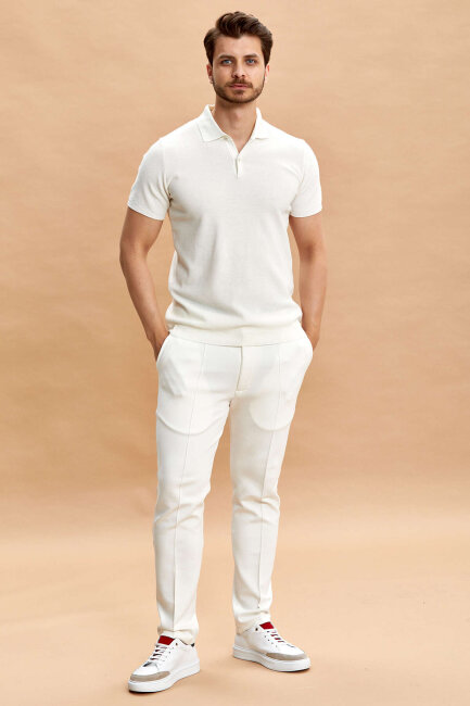 Ecru Polo Knitwear T-Shirt - 3