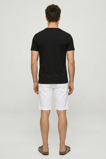 Siyah %100 Pamuk Baskılı Tişört - 6