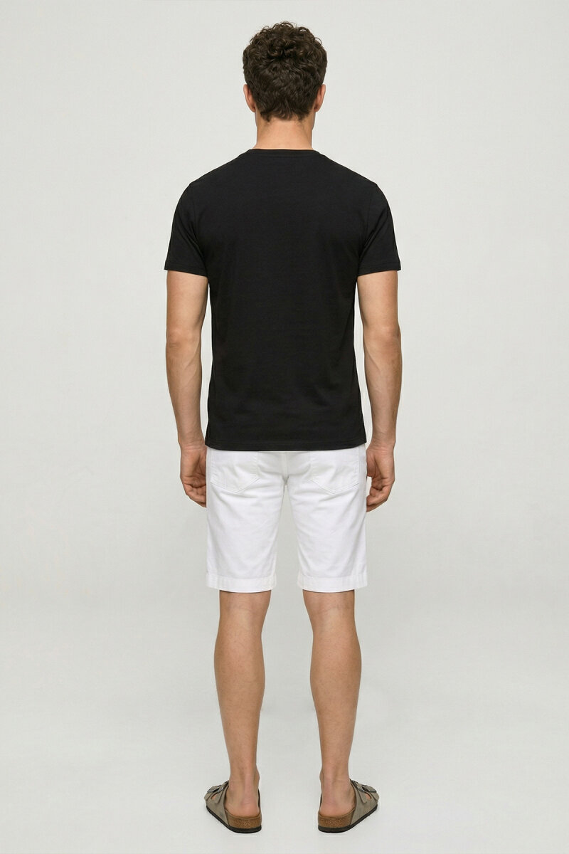 Siyah %100 Pamuk Baskılı Tişört - 6