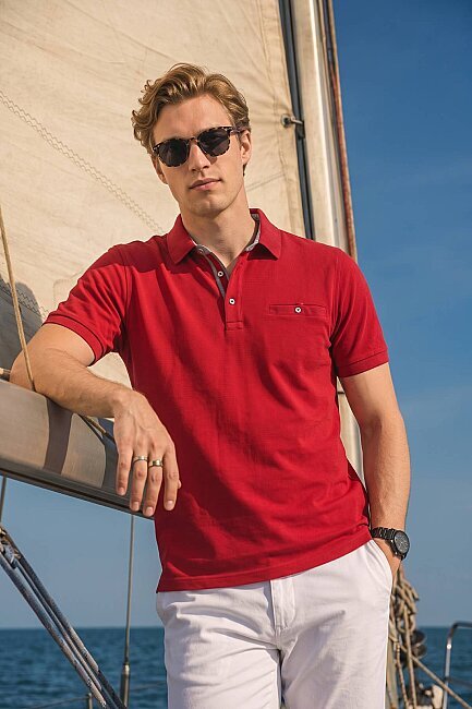 Bordo %100 Pamuk Polo Tişört