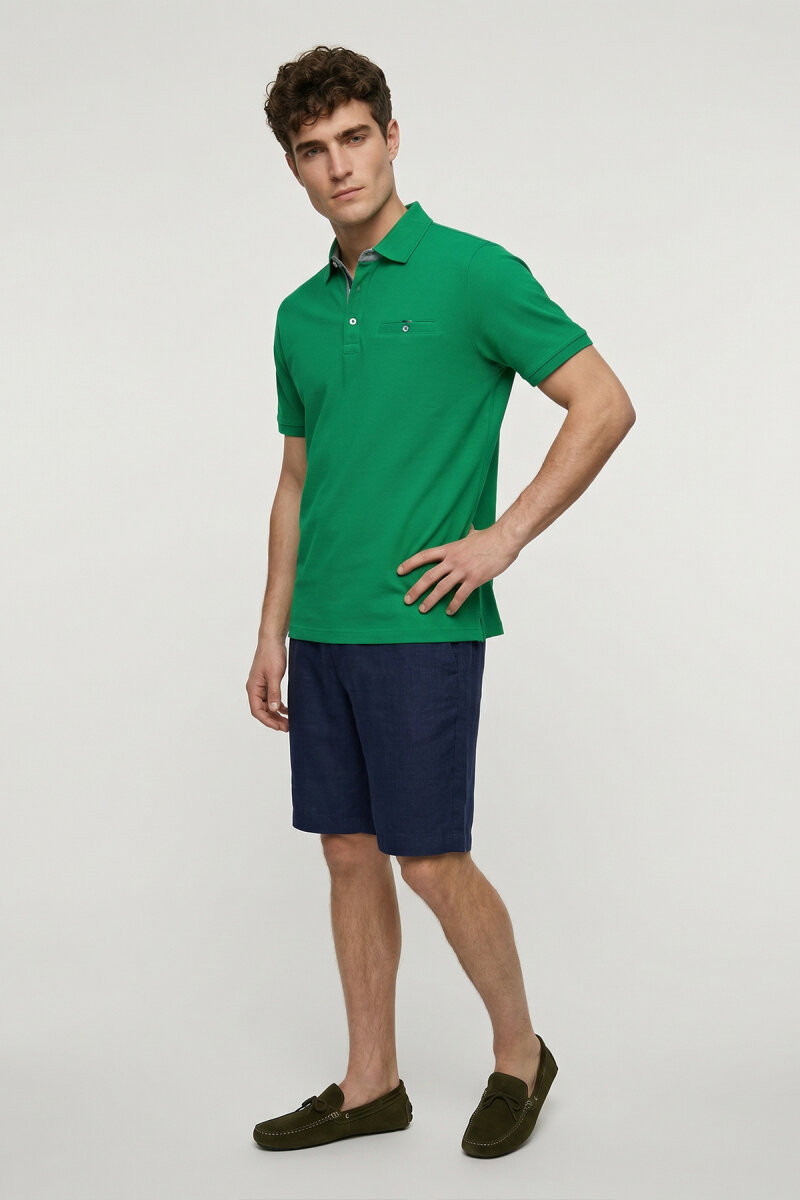Green 100% Cotton Polo T-shirt (1)