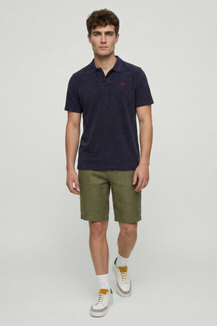 Lacivert %100 Pamuk Polo Tişört - 5