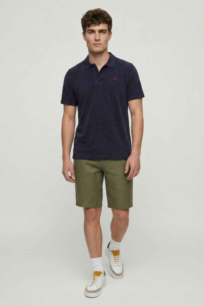 Lacivert %100 Pamuk Polo Tişört - 5