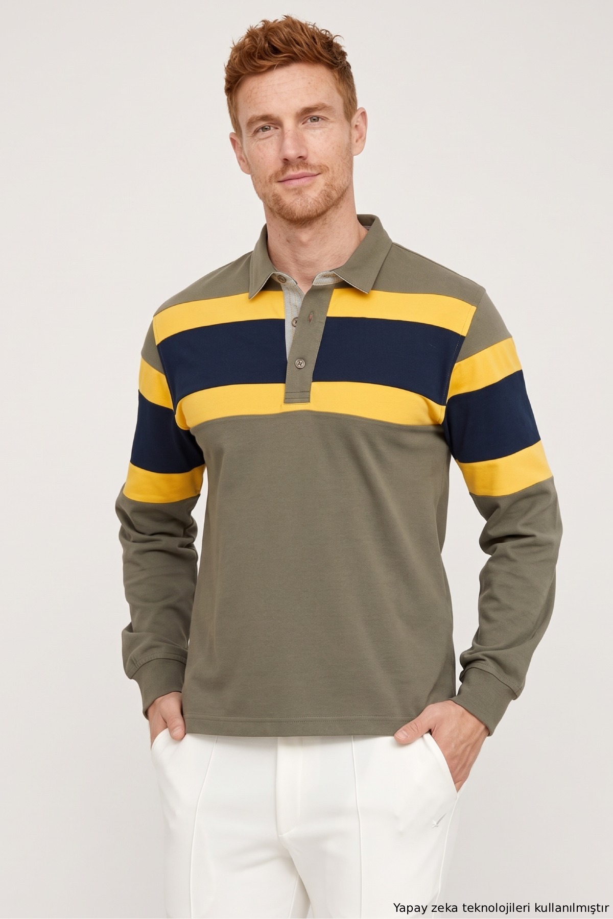Sarı %100 Pamuk Sweatshirt - 1