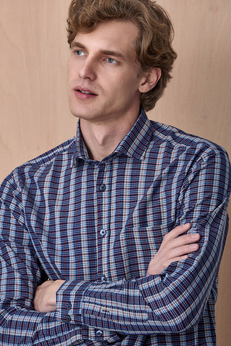 Navy Blue 100% Cotton Shirt (1)