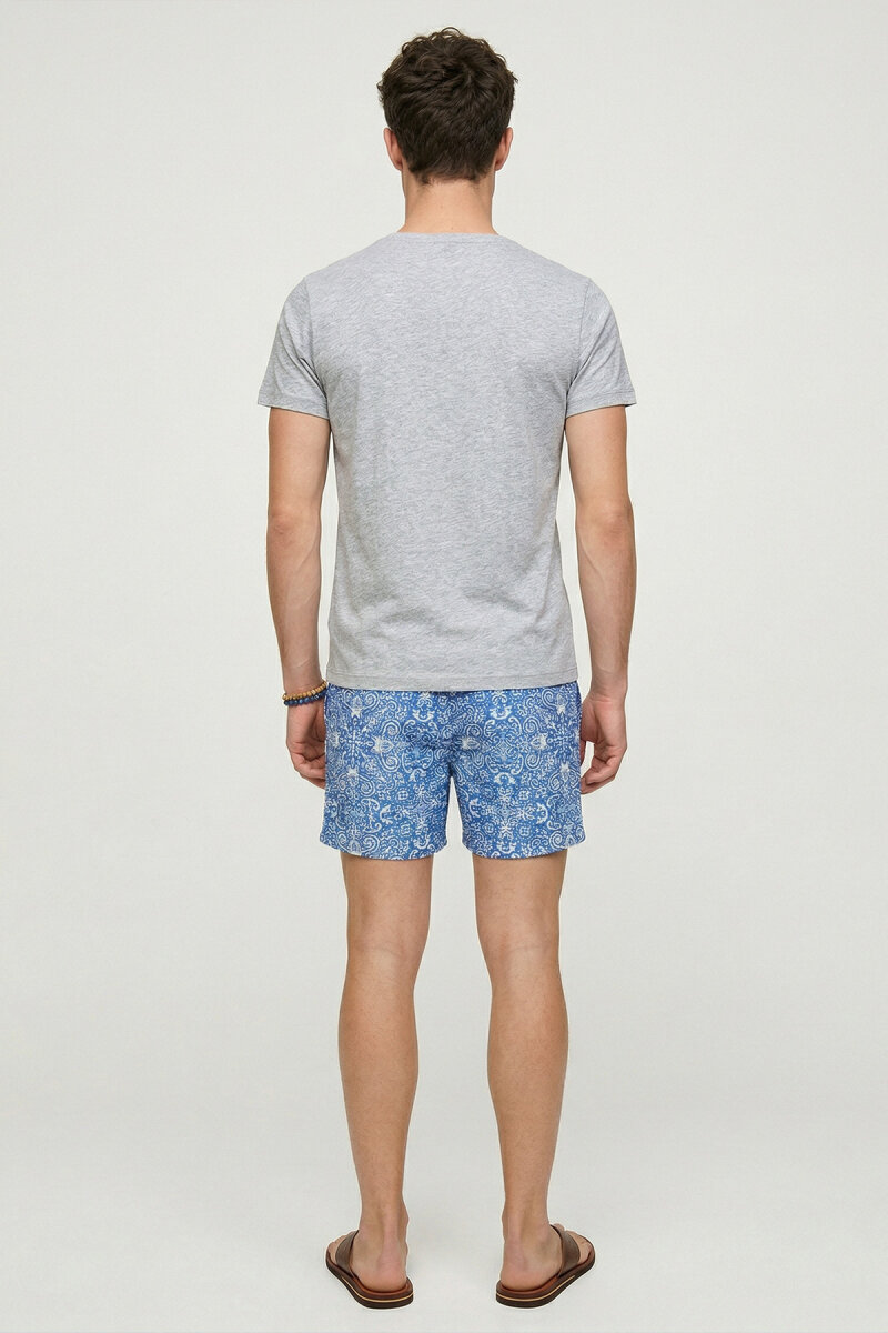 Grey Melange 100% Cotton Printed T-shirt - 6